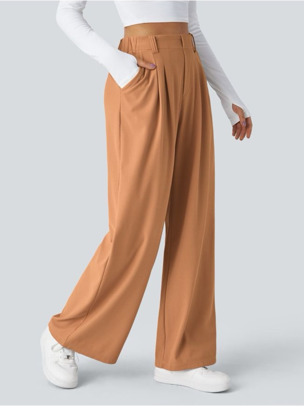 Halara Flex™ High Waisted Pocket Wide Leg Waffle Work Pants